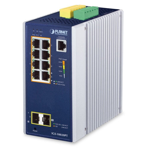 Switch PoE Gigabit Administrable L2+ DIN-rail