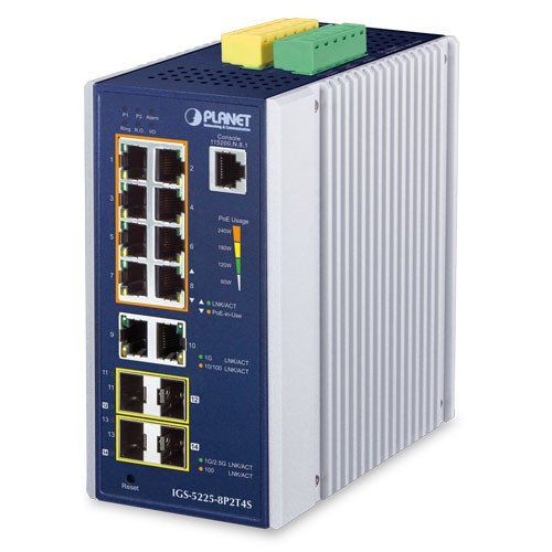 Switch PoE Gigabit Administrable L2+ Ring DIN-rail